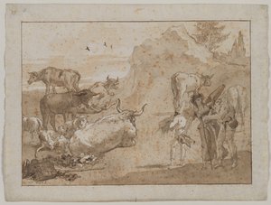 Pecore e mucche da Giovanni Domenico Tiepolo