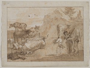 Pecore e mucche da Giovanni Domenico Tiepolo