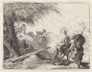 La Fuga, Sacra Famiglia a Destra, Giuseppe Guarda a Sinistra da Giovanni Domenico Tiepolo