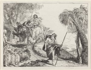 La Fuga con Giuseppe in Primo Piano da Giovanni Domenico Tiepolo