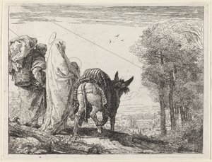 La Fuga con la Sacra Famiglia a Sinistra da Giovanni Domenico Tiepolo