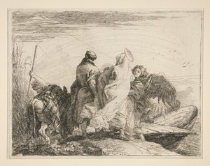 La Sacra Famiglia lascia la riva del fiume, dalla serie Idee pittoresche sopra la fuga in Egitto da Giovanni Domenico Tiepolo