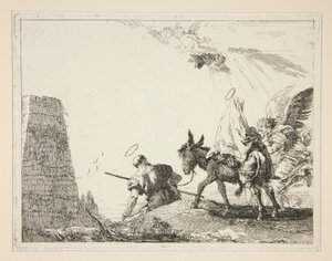 La Sacra Famiglia passa una piramide da Giovanni Domenico Tiepolo