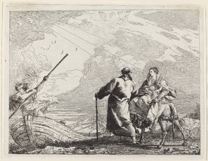 La Sacra Famiglia sulla riva del fiume da Giovanni Domenico Tiepolo