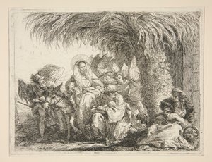 La Sacra Famiglia sotto una palma, dalla serie Idee pittoresche sopra la fuga in Egitto da Giovanni Domenico Tiepolo