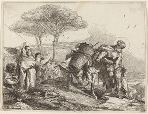 La Madonna e il Bambino a sinistra, con una fila di angeli da Giovanni Domenico Tiepolo