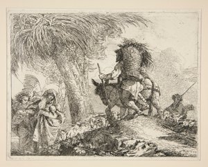 La Vergine e il Bambino con Giuseppe, dalla serie Idee pittoresche sopra la fuga in Egitto da Giovanni Domenico Tiepolo