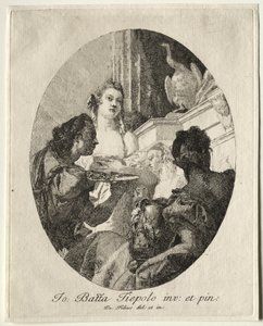 Tre donne che presentano doni di Marco Antonio a Cleopatra da Giovanni Domenico Tiepolo