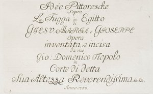 Frontespizio de La fuga in Egitto da Giovanni Domenico Tiepolo