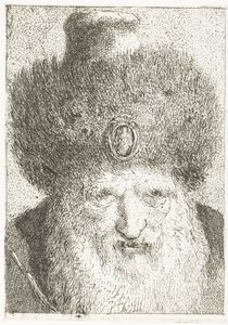 Uomo turco con cappello di pelliccia Raccolta di Teste da Giovanni Domenico Tiepolo