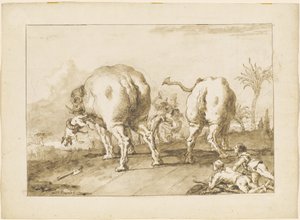 Due elefanti infuriati da Giovanni Domenico Tiepolo