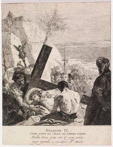 Via crucis - Stazione IX. Gesù cade per la terza volta da Giovanni Domenico Tiepolo