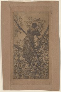 Raccoglitrice di foglie da Giovanni Fattori