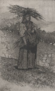 Contadina che raccoglie legna da Giovanni Fattori