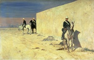 La Guardia (Il Muro Bianco), c.1871 (pannello) da Giovanni Fattori