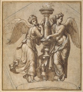 Vittorie che abbracciano un candelabro da Giovanni Francesco (c.1488 1528) Penni
