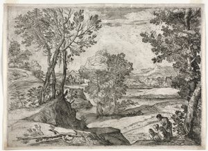 Paesaggio con una famiglia da Giovanni Francesco Grimaldi