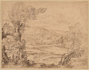 Paesaggio con fiume e acquedotto da Giovanni Francesco Grimaldi