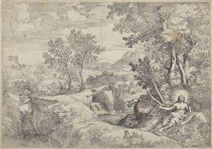 Paesaggio con la penitente Maria Maddalena