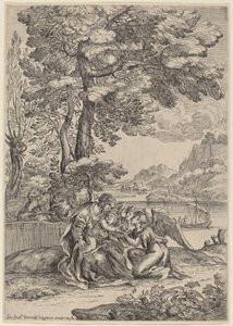 Il riposo durante la fuga in Egitto da Giovanni Francesco Grimaldi