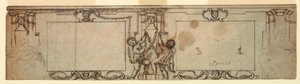 Disegno, progetto di pannellatura intagliata, 1650