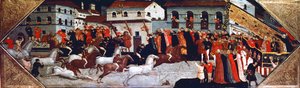 Corsa dei cavalli del Palio nelle strade di Firenze (dettaglio)
