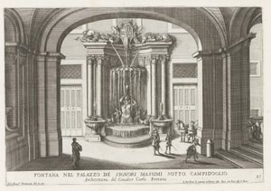 Fontana nel cortile del Palazzo Massimo di Rignano a Roma da Giovanni Francesco Venturini