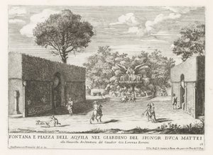 Fontana con aquila nei giardini di Villa Celimontana a Roma da Giovanni Francesco Venturini