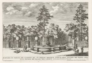 Fontana di Narciso nella Villa Borghese a Roma da Giovanni Francesco Venturini