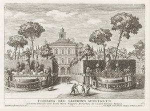 Fontane nei giardini della Villa Montalto Negroni a Roma da Giovanni Francesco Venturini