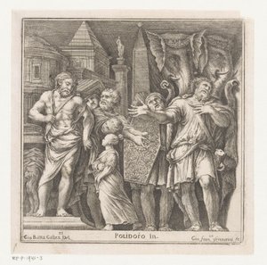 Gruppo di figure e due elefanti in una città da Giovanni Francesco Venturini