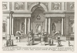 Loggia e giardino della Villa Medici a Roma (Le fontane nei palazzi e nei giardini di Roma) da Giovanni Francesco Venturini