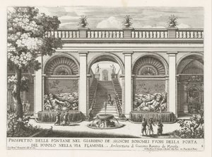Giardino di un palazzo a Roma da Giovanni Francesco Venturini