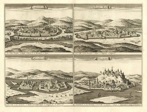 Castelli di Košice, Hatvan, Szolnok e Belgrado (Giovanni Giacomo De Rossi, 1683) da Giovanni Giacomo De Rossi