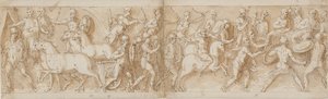 32 copie della Colonna di Marco Aurelio, Piazza Colonna a Roma da Giovanni Guerra