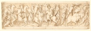 Attacco ai tedeschi (LXIII); i loro capi sono catturati (parzialmente restaurato sulla colonna; LXIV) da Giovanni Guerra