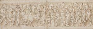 Donne catturate vengono portate via (fine del LXXIII); parata delle guardie del corpo (LXXIV); Marco Aurelio sacrifica a un altare (LXXV); Marco Aurelio osserva un attacco (inizio del LXXVI) da Giovanni Guerra