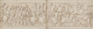 Marco Aurelio parte su un molo con fanteria e cavalleria (CVIII); i Sarmati sono respinti dai Romani avanzanti (CIX) da Giovanni Guerra