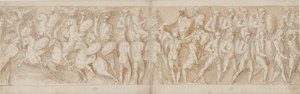 Cavalleria romana (LXV); una testa mozzata (interpretata come un prigioniero da Guerra) e un prigioniero tedesco sono portati davanti all