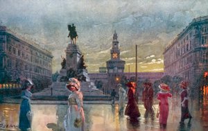 Milano: Largo Cairoli e Monumento a Garibaldi da Giovanni Guerzoni