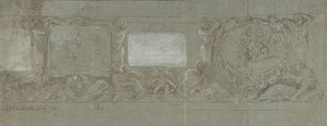 Progetto per una decorazione murale con il sacrificio di Abramo e la fuga in Egitto, ca. 1600-1647 da Giovanni Lanfranco