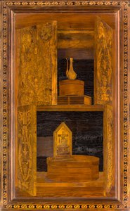 Coro canonico ligneo, Intarsiato da Giovanni Maria Platina 1484, Stallo superiore
