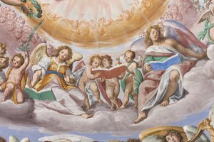 Angeli e putti che cantano (dettaglio) da Giovanni Mauro della Rovere