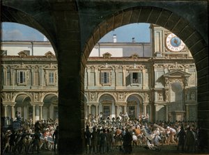 Domenico Pino parla alla folla in Piazza Mercanti a Milano, 21 aprile 1814