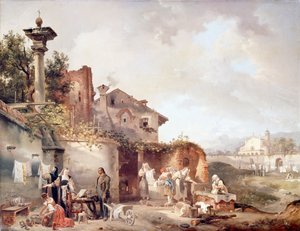 La lavanderia del convento delle suore da Giovanni Migliara