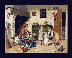 Piatto decorativo raffigurante una scena d