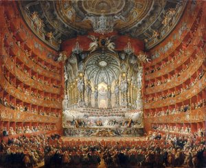 Festa musicale data dal cardinale de La Rochefoucauld nel Teatro Argentina a Roma da Giovanni Paolo Pannini