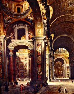 Il Cardinale Melchior de Polignac Visita San Pietro a Roma, 1730 da Giovanni Paolo Pannini