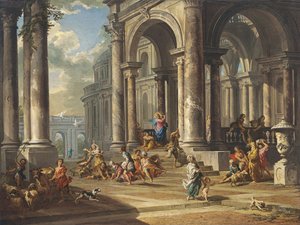 Cristo scaccia i mercanti dal tempio da Giovanni Paolo Pannini