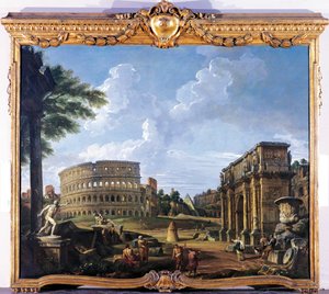 Colosseo e Arco di Costantino da Giovanni Paolo Pannini